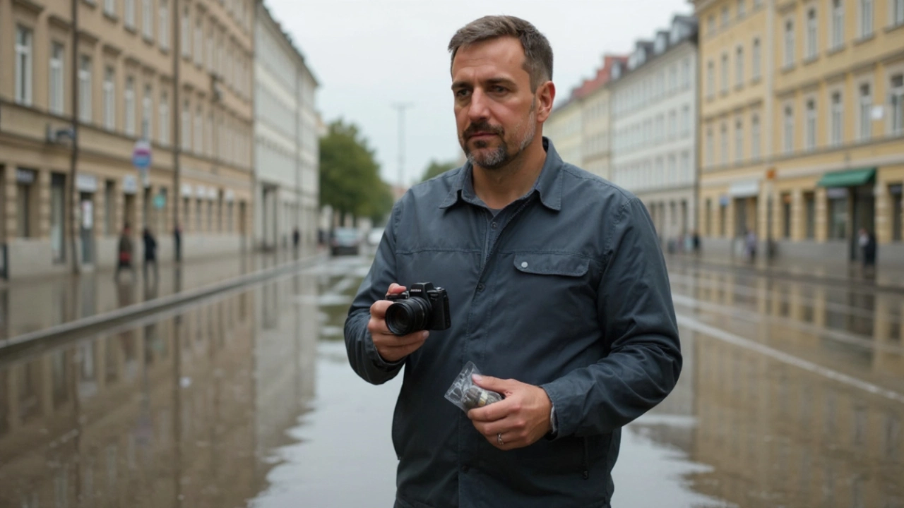 Сергей Васильчук - фотограф с защитой для камеры после дождя